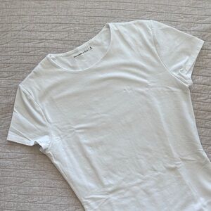 Abercrombie Cotton Blend Seamless Crew Bodysuit White